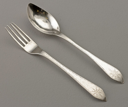 Cape Silver Lemoen Lepel and Konfyt Fork (Orange Spoon & Preserve Fork) -Matching Pair